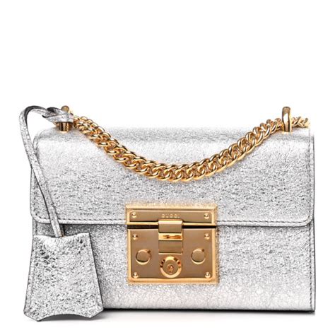 gucci laminated silver shoulder bag|Gucci shoulder bag outlet.